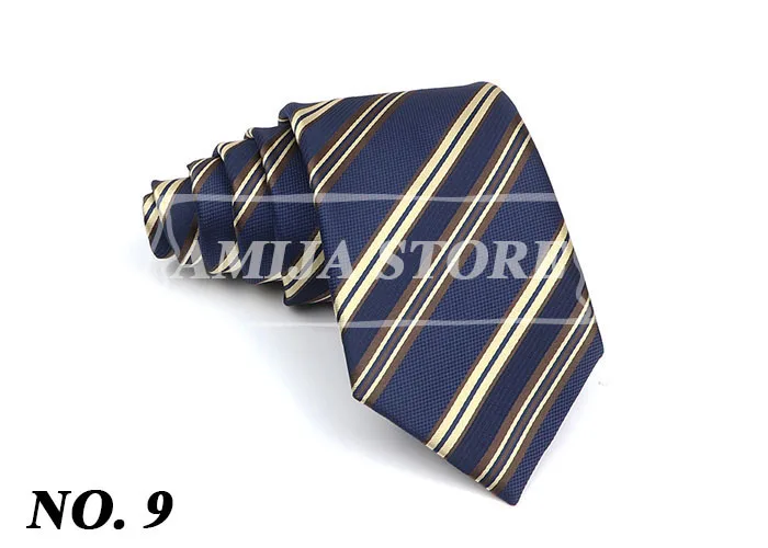 New Striped Tie Men's 8cm Ties Business New Year Gift Classical Necktie Office Accessories Men Costume Daily Wear Wedding Party