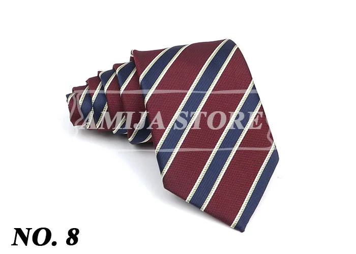 New Striped Tie Men's 8cm Ties Business New Year Gift Classical Necktie Office Accessories Men Costume Daily Wear Wedding Party