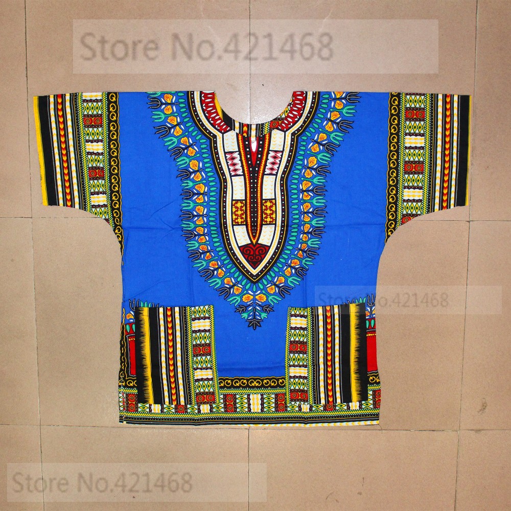 New fashion design African traditional printed 100% cotton Dashiki T-shirts for unisex