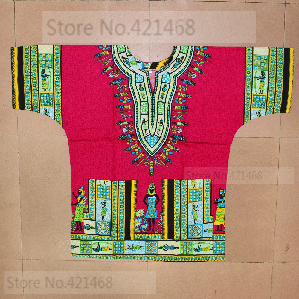 New fashion design African traditional printed 100% cotton Dashiki T-shirts for unisex