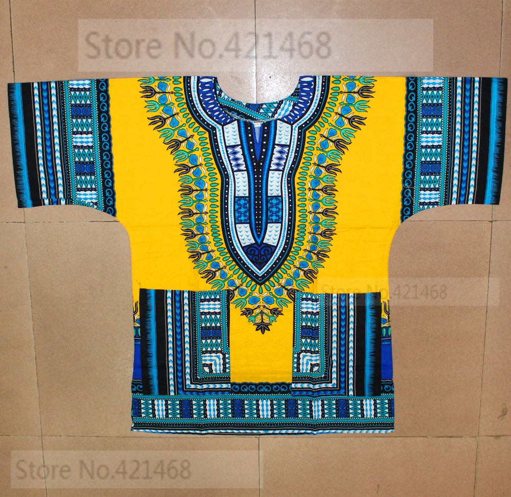 New fashion design African traditional printed 100% cotton Dashiki T-shirts for unisex