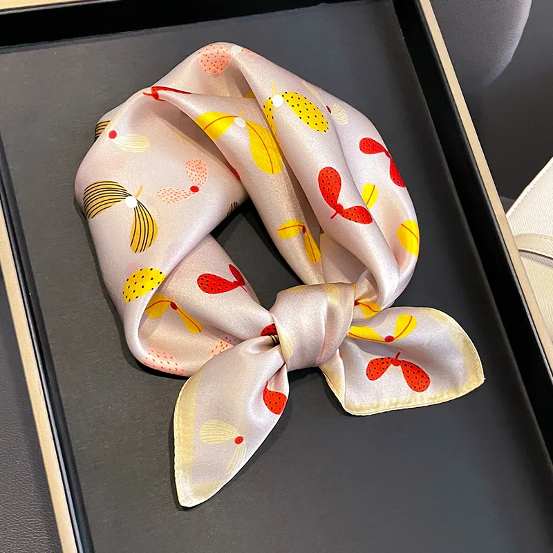 2025 Fashion 100% Real Silk Scarf 53cm Square Bandelet Women's Silk Temperament Small Scarf Neck Decorative Wrap Printed Scarves