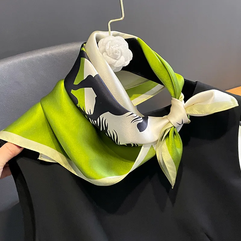 2025 Fashion 100% Real Silk Scarf 53cm Square Bandelet Women's Silk Temperament Small Scarf Neck Decorative Wrap Printed Scarves