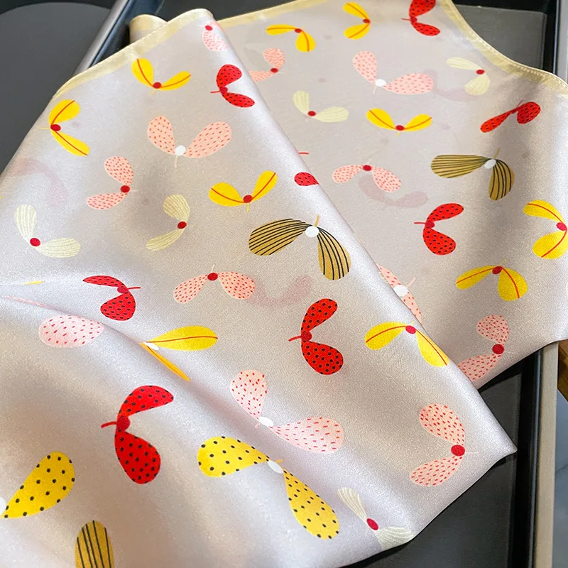 2025 Fashion 100% Real Silk Scarf 53cm Square Bandelet Women's Silk Temperament Small Scarf Neck Decorative Wrap Printed Scarves