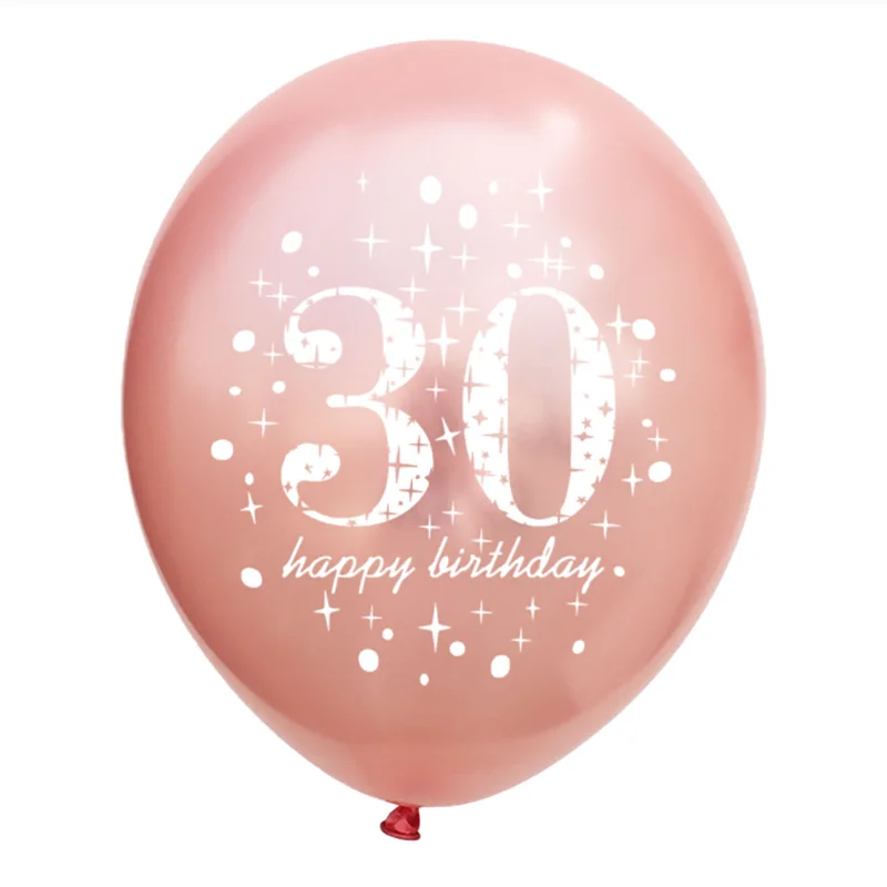 5Pc Happy Birthday Decoration Gold Rose Black 16 18 30 50 60 70 80 90 Years Birthday Party Digital Ballon Latex Party Supplies