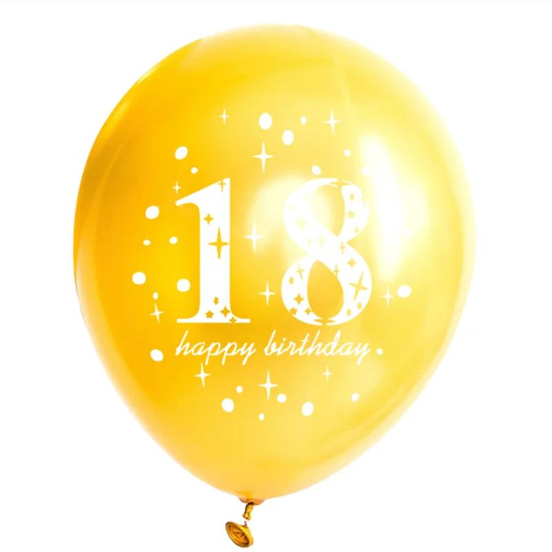 5Pc Happy Birthday Decoration Gold Rose Black 16 18 30 50 60 70 80 90 Years Birthday Party Digital Ballon Latex Party Supplies