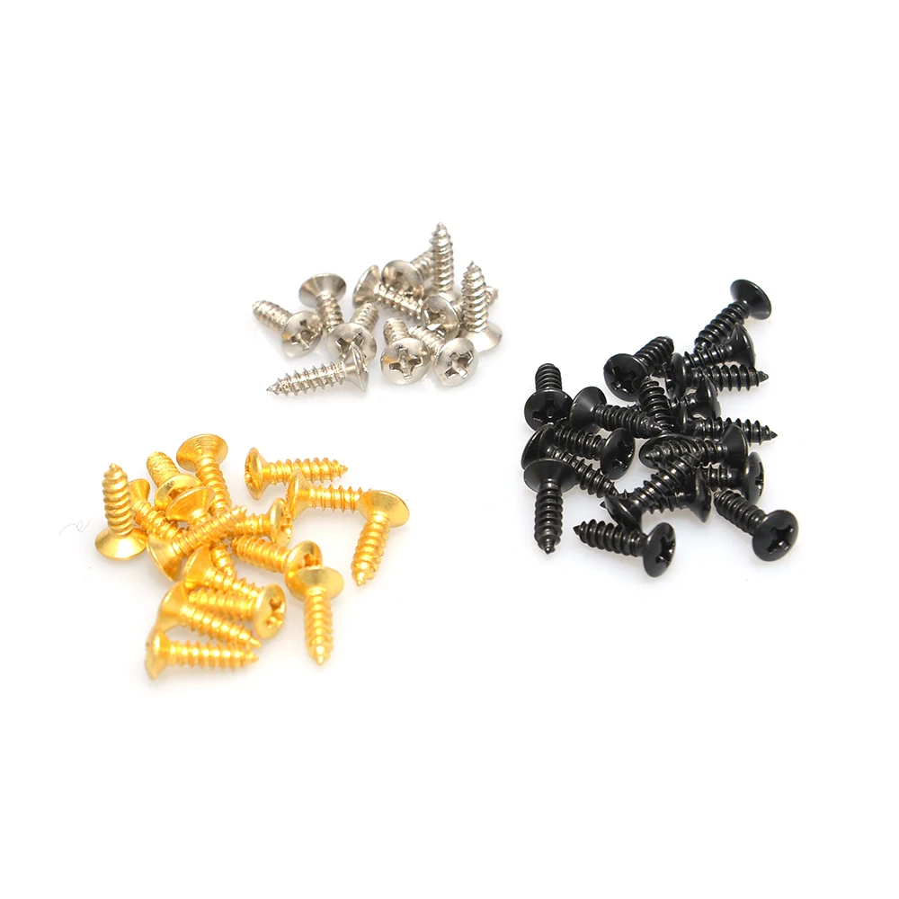 50pcs/lot Electric Guitar Bass Screws For Pickguard Back Plate Mount 3*12mm DIY Luthier Tool Pickguard Screws