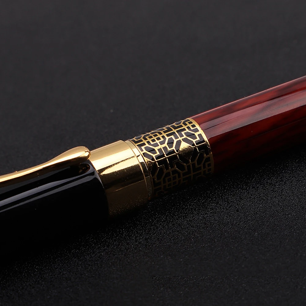 Luxury Golden Carving Mahogany Ballpoint Pen High-Quality Ink Pen for Business School And Office Supplies