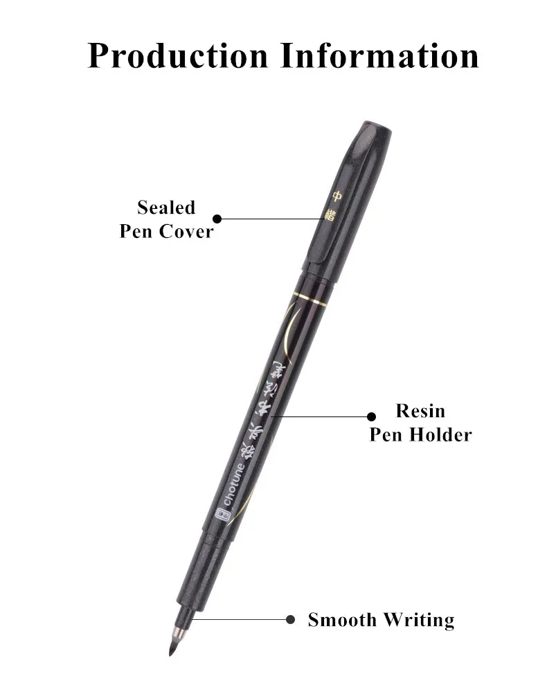 3 Pcs/Set Calligraphy Painting Pen Chinese Brush Pens for Writing Lettering Signatures Soft Brush Tip Refillable Ink Art Craft