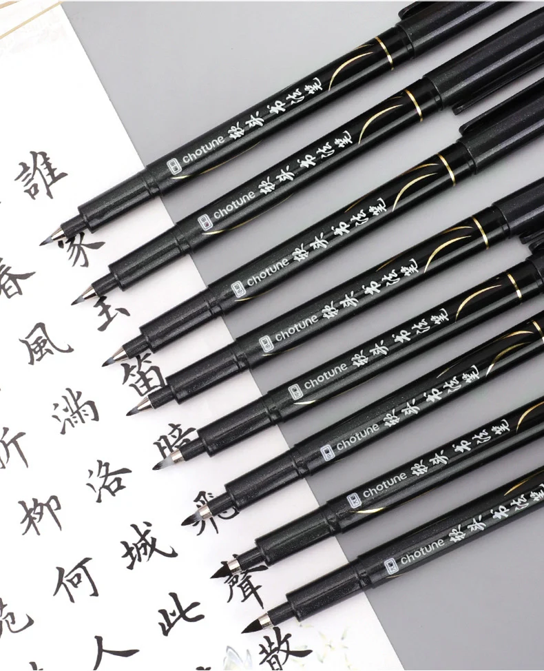 3 Pcs/Set Calligraphy Painting Pen Chinese Brush Pens for Writing Lettering Signatures Soft Brush Tip Refillable Ink Art Craft