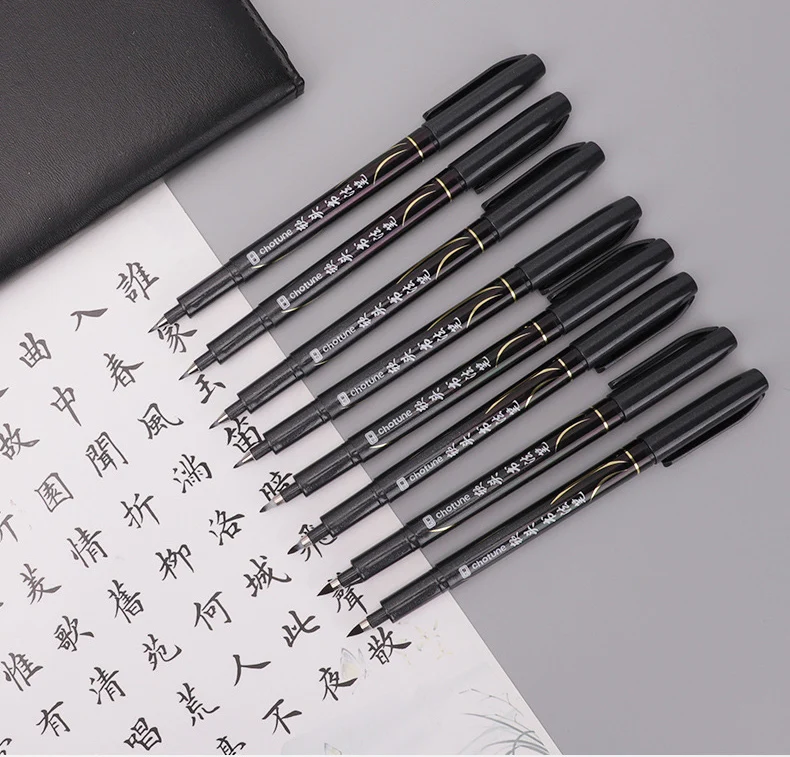 3 Pcs/Set Calligraphy Painting Pen Chinese Brush Pens for Writing Lettering Signatures Soft Brush Tip Refillable Ink Art Craft