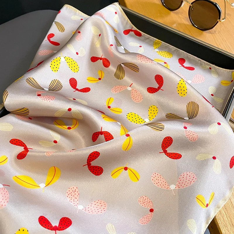 2024 New 100% Real Silk Hair Scarf Fashion Lady Kerchief Foulard Female Bandana Scarves for Women Hair Band Hijab Shawl Wraps