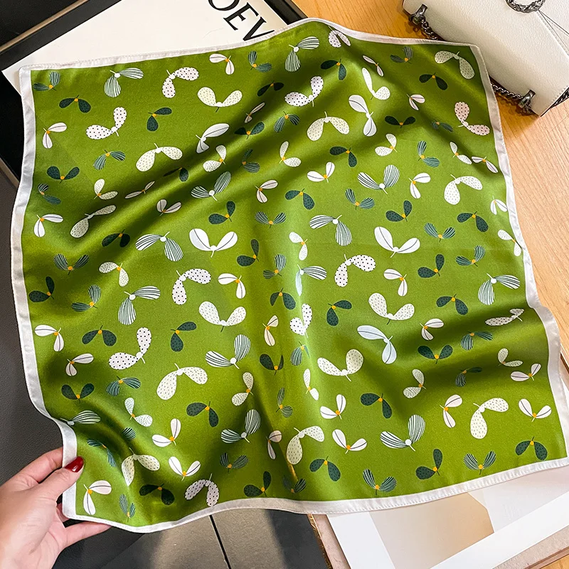 2024 New 100% Real Silk Hair Scarf Fashion Lady Kerchief Foulard Female Bandana Scarves for Women Hair Band Hijab Shawl Wraps