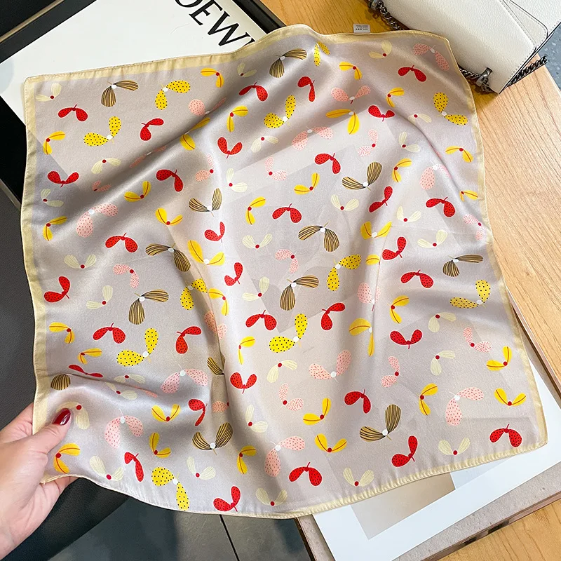 2024 New 100% Real Silk Hair Scarf Fashion Lady Kerchief Foulard Female Bandana Scarves for Women Hair Band Hijab Shawl Wraps