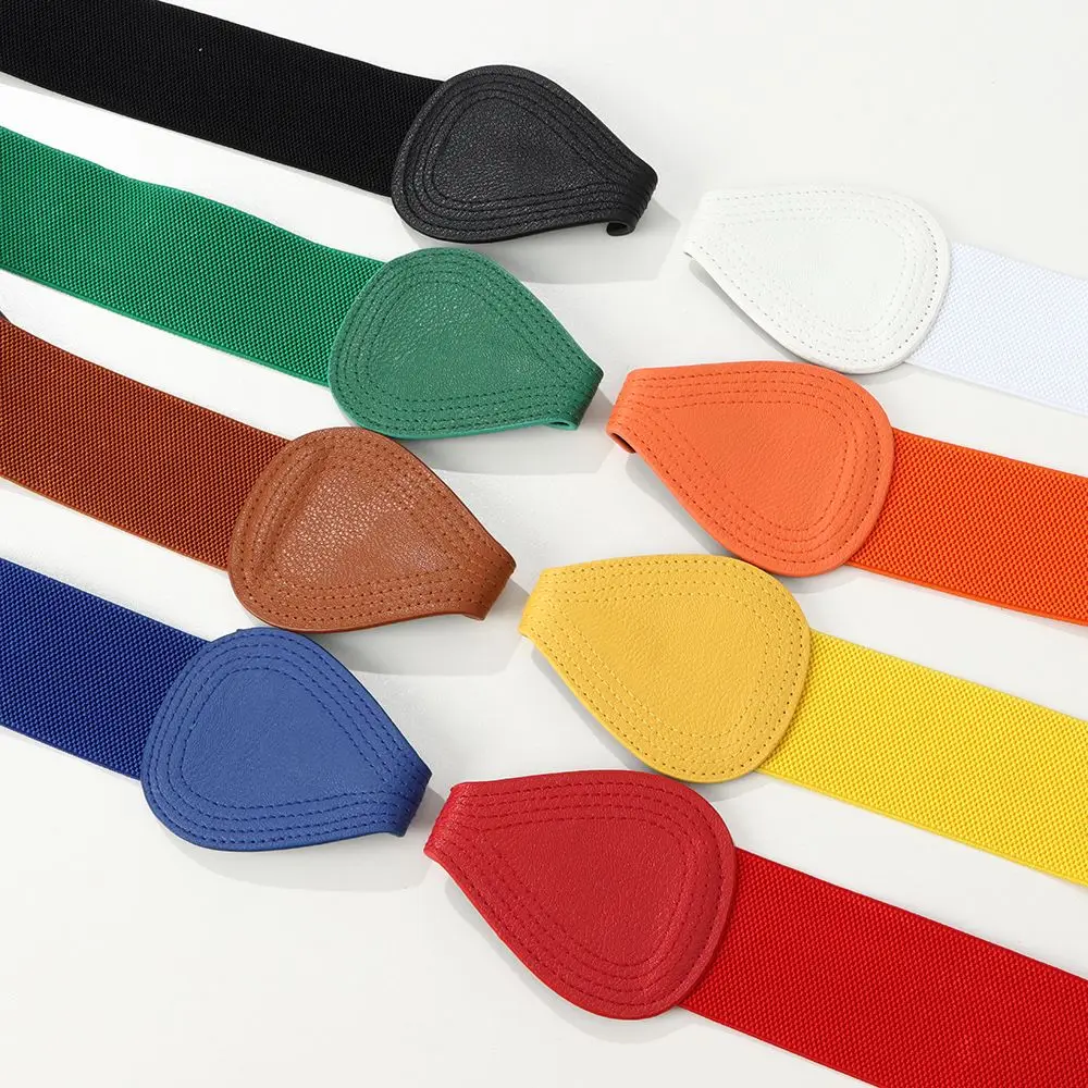 Fashion Women Stretch Waistband Bow Waistband Elastic Wide Hook Belt Dress Coat Clothing Decoration Belt