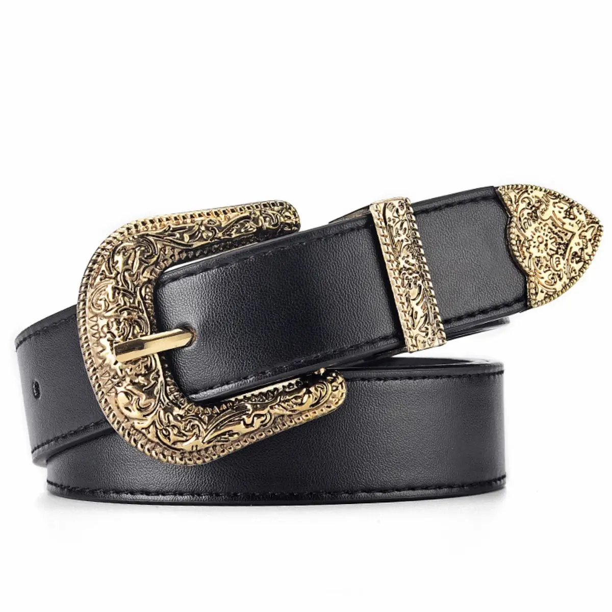 Women'S Belt Vintage Carved Needle Buckle Men'S Belt Punk Hip Hop Rock Style Jeans Pu Leather Belt Cheap Belt