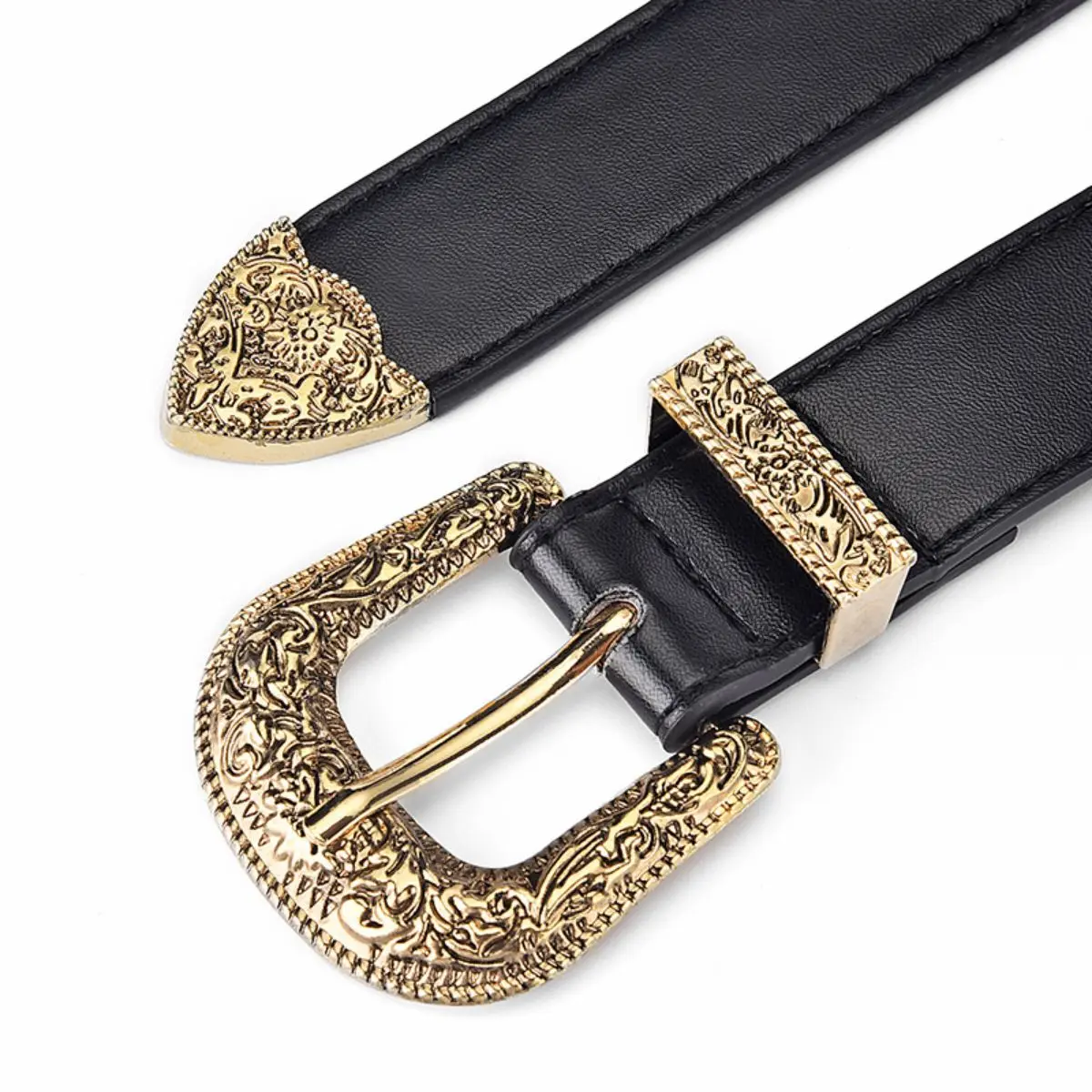 Women'S Belt Vintage Carved Needle Buckle Men'S Belt Punk Hip Hop Rock Style Jeans Pu Leather Belt Cheap Belt
