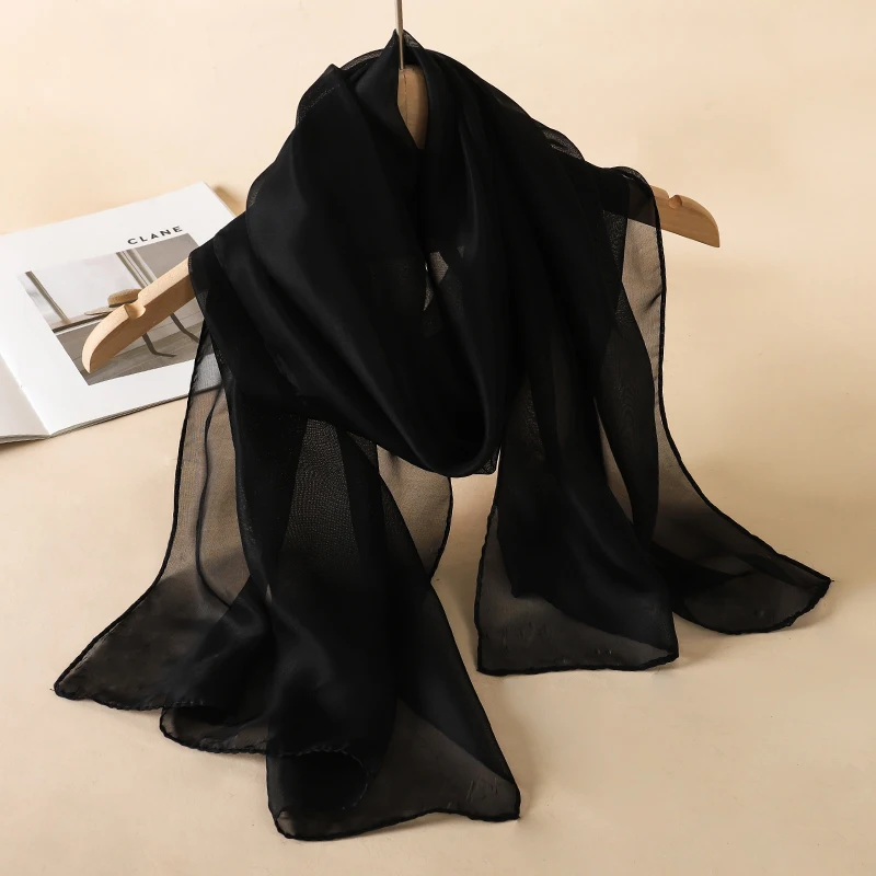 2023 New Fashion Summer Women soild color Beach Scarf Silk Shawls Headband Female Headband Wraps Sunscreen Hijab Wholesale