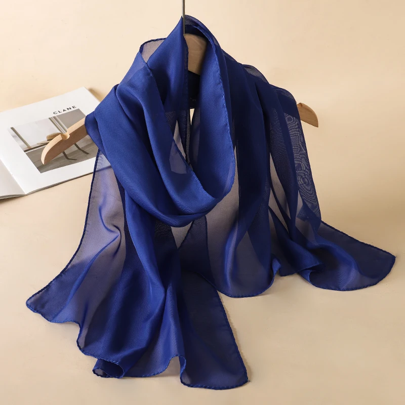2023 New Fashion Summer Women soild color Beach Scarf Silk Shawls Headband Female Headband Wraps Sunscreen Hijab Wholesale