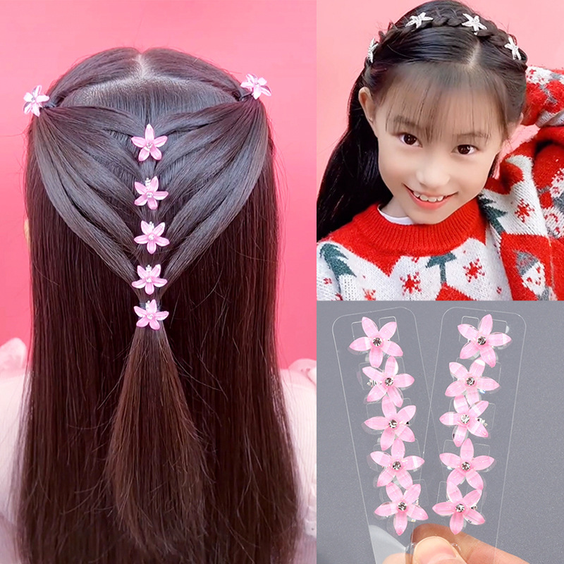 10pcs Korean mini floral Hair Claw children Elegant updo hair clips girls princess hair clips headwear kids Hair Accessories