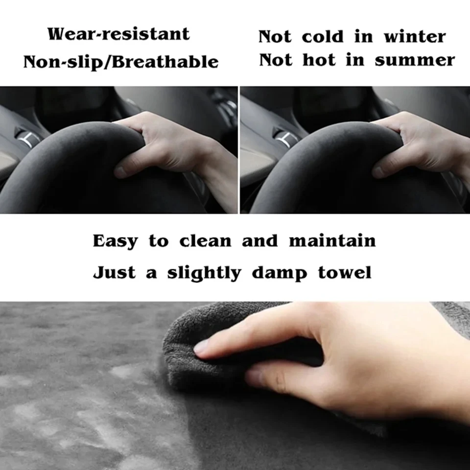 Car Steering Wheel Cover Anti-Slip Suede Leather Steering Wheel Braid For BMW M Sport E46 330i 330Ci E39 M3 M5 540i 525i 530i
