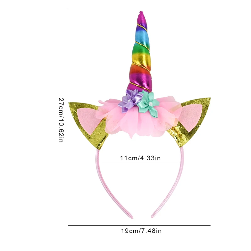 Unicorn Headband Fairy Angel Wings Kids Gift Girls Rainbow Unicorn Birthday Party Decoration Cosplay Props Supplies Baby Shower