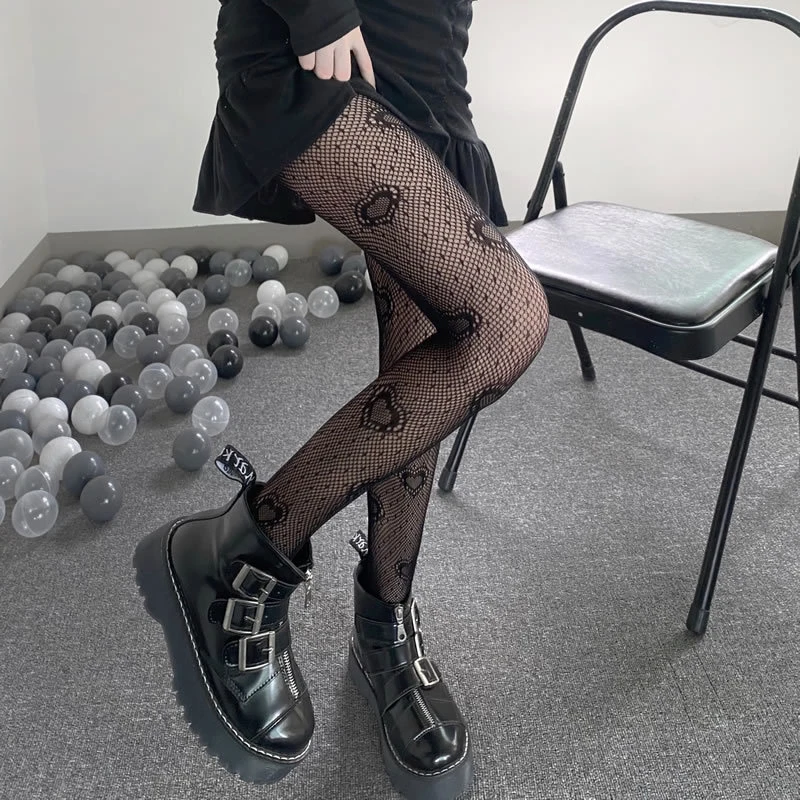 Japanese Girls Goth Punk Retro Spider Web Tights Classic Lolita Sexy Cosplay Anime Pantyhose Women Lace Mesh Stockings Bottomed