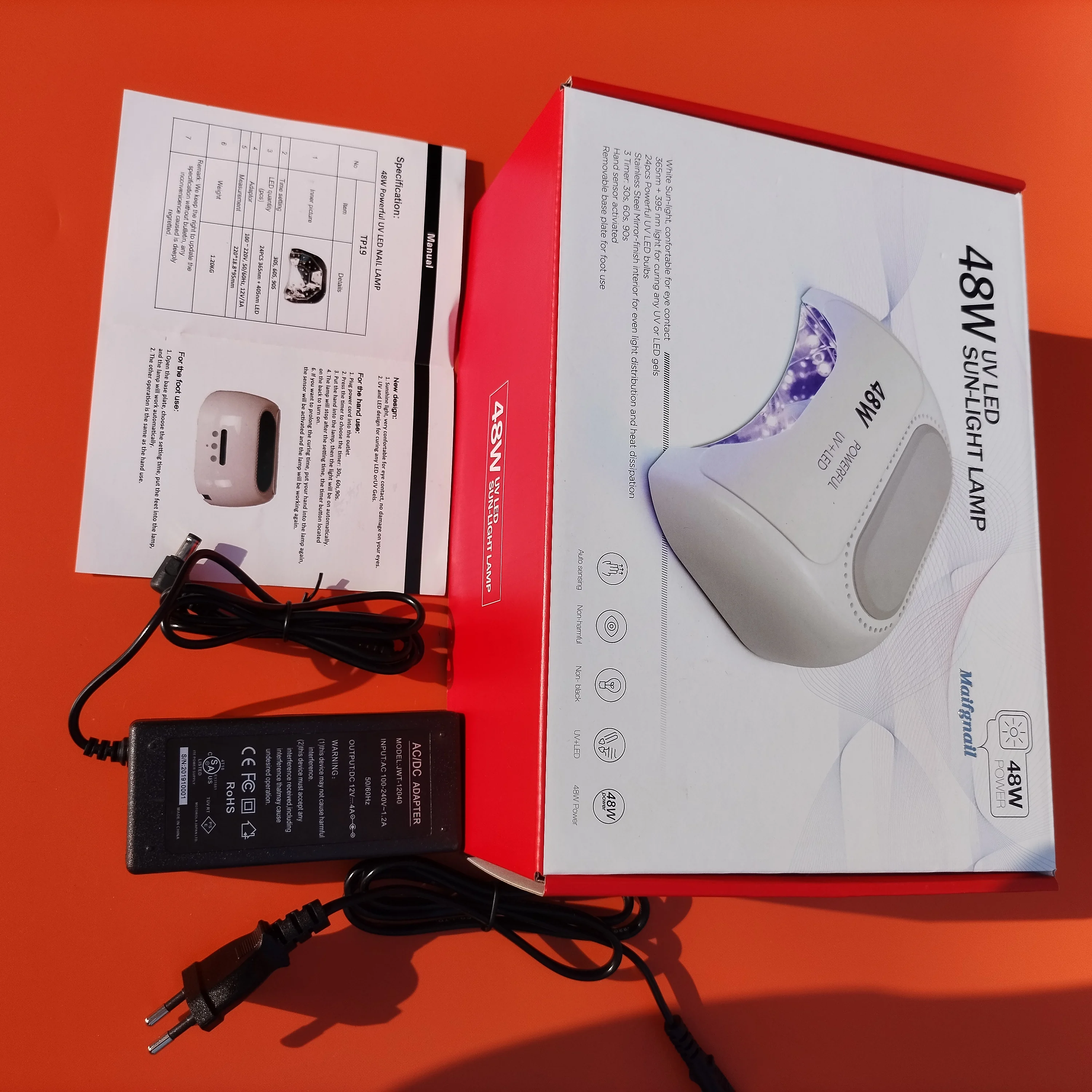 Ibelieve Plug in UV+LED Lamp Dual Chip 48W Quick Curing Nail Dryer Timing Luminaria Varnish Solidify Ongles Manicure Light
