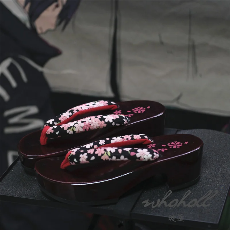 Summer Women Slipper Japanese Geisha Wooden Geta Anime Cosplay Sandals Female Flip Flops Clogs Shoes Plus Size 41 42