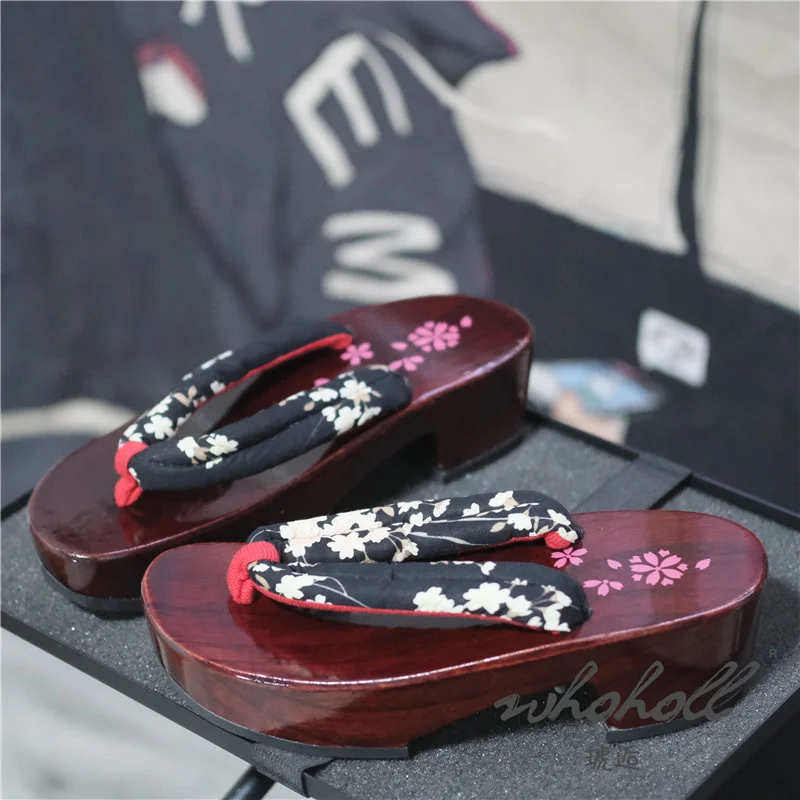 Summer Women Slipper Japanese Geisha Wooden Geta Anime Cosplay Sandals Female Flip Flops Clogs Shoes Plus Size 41 42