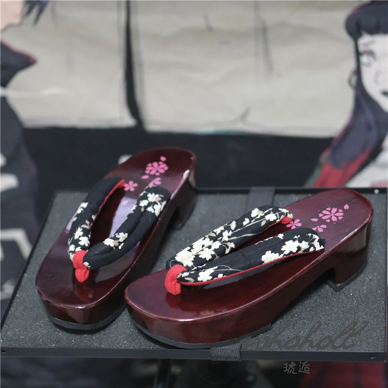 Summer Women Slipper Japanese Geisha Wooden Geta Anime Cosplay Sandals Female Flip Flops Clogs Shoes Plus Size 41 42