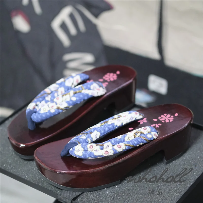 Summer Women Slipper Japanese Geisha Wooden Geta Anime Cosplay Sandals Female Flip Flops Clogs Shoes Plus Size 41 42