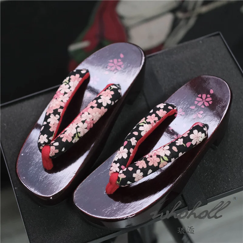 Summer Women Slipper Japanese Geisha Wooden Geta Anime Cosplay Sandals Female Flip Flops Clogs Shoes Plus Size 41 42
