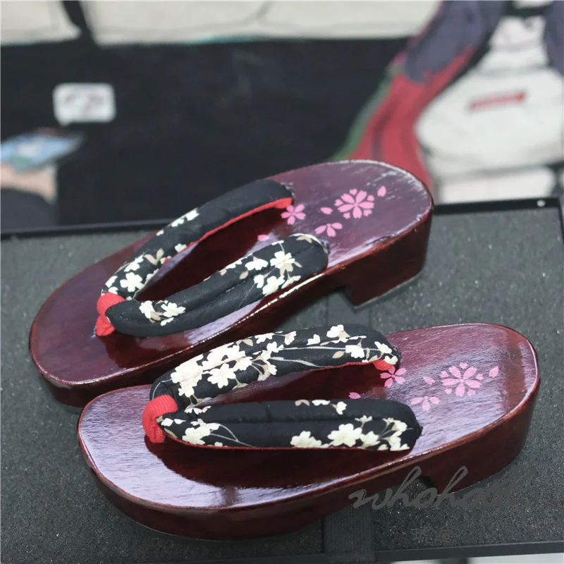 Summer Women Slipper Japanese Geisha Wooden Geta Anime Cosplay Sandals Female Flip Flops Clogs Shoes Plus Size 41 42