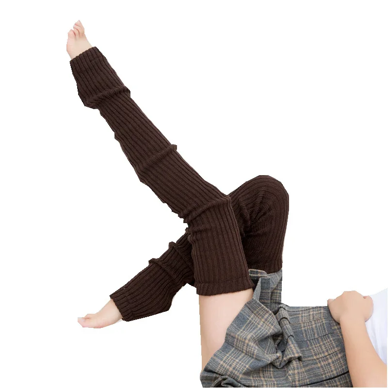 75cm Purple Autumn And Winter New Yoga Socks Antiskid Dance Pile Wool Knitted Female Leg Warmers Warm Guards