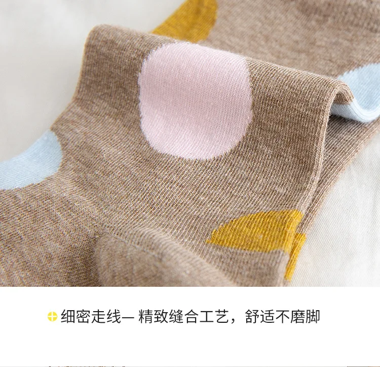 Socks Women Dot Black White Cute Kawaii Harajuku Socks Ladies Girls Cotton Streetwear Short Happy Sock Woman Sox Soks calcetines