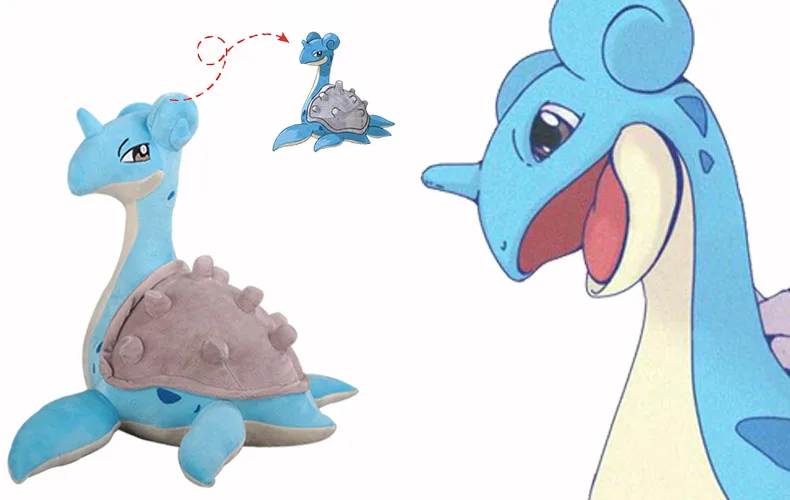 2022 New Japan Cartoon Pokemon Characters Large Lapras Plush Toy Stuffed Animals Doll Children's Birthday Gifts