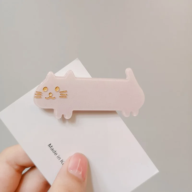 Romantic Cute Girls Hairpins New Lovely Cat Flowers Hair Clips Fashion Acetate Barrette For Women Fine Headband Hair Accessories