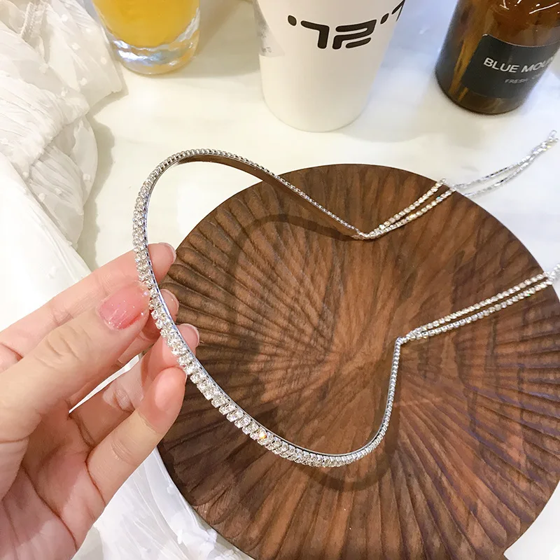 Luxury Shine Full Rhinestone Long Tassel Crystal Hairbands For Women Girls Hair Accessories Wedding Banquet Jewelry 2022 New