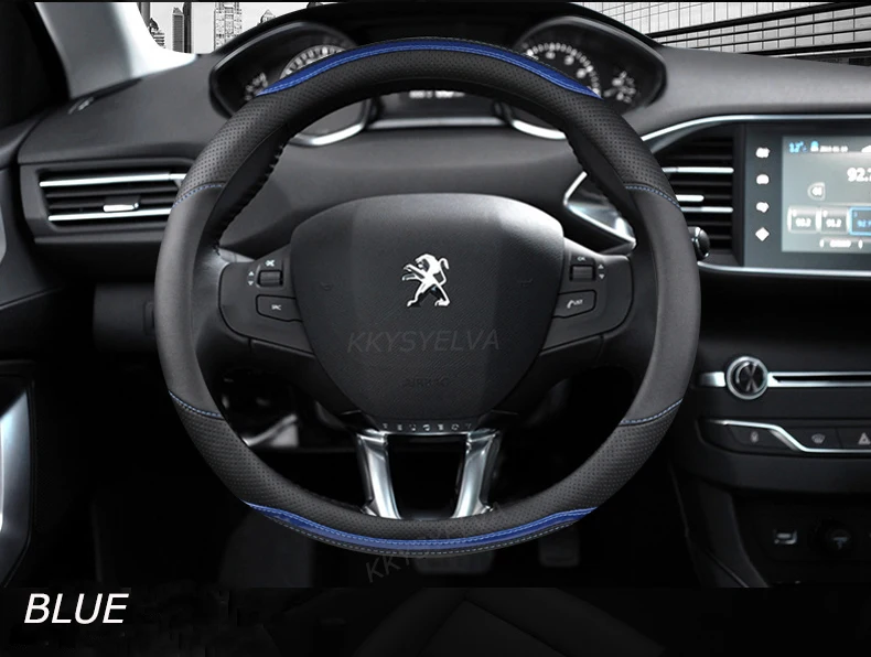 Car Steering Wheel Cover Carbon Fibre +Leather For Peugeot 208 2012~2018 Peugeot 308 2014~2021 2008 2013~2018 Auto Accessories