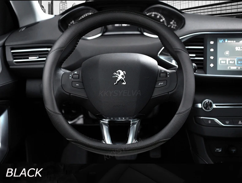 Car Steering Wheel Cover Carbon Fibre +Leather For Peugeot 208 2012~2018 Peugeot 308 2014~2021 2008 2013~2018 Auto Accessories