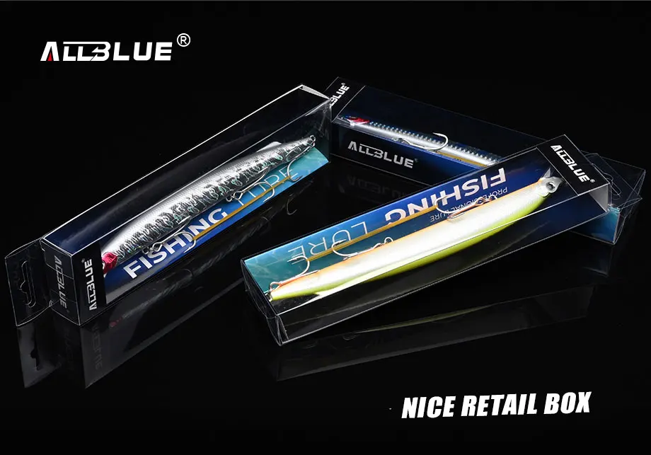 ALLBLUE SPRINT 195S Sinking Minnow Longcast Jerkbait Fishing Lure 195mm 35G Off Shore Saltwater Sea Bass Artificial Bait Tackle