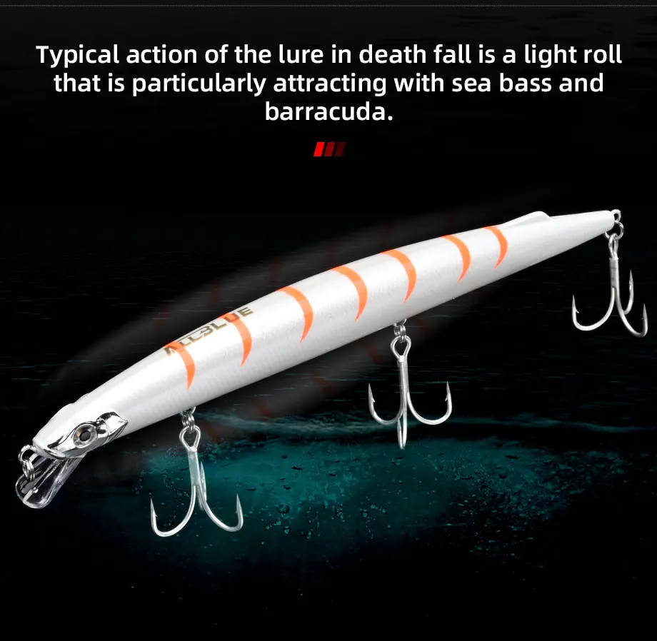 ALLBLUE SPRINT 195S Sinking Minnow Longcast Jerkbait Fishing Lure 195mm 35G Off Shore Saltwater Sea Bass Artificial Bait Tackle