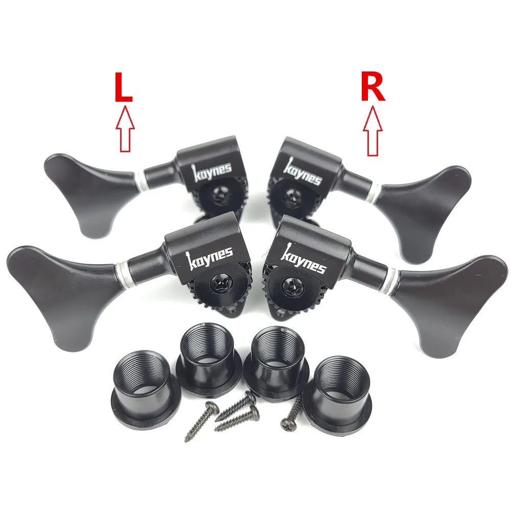 KAYNES Bass Tuners 1:24 Ratio Open Gear Tuning Key Pegs Machine Head Tuners for Electric Jazz Precision Instruments DJ342 Chrome