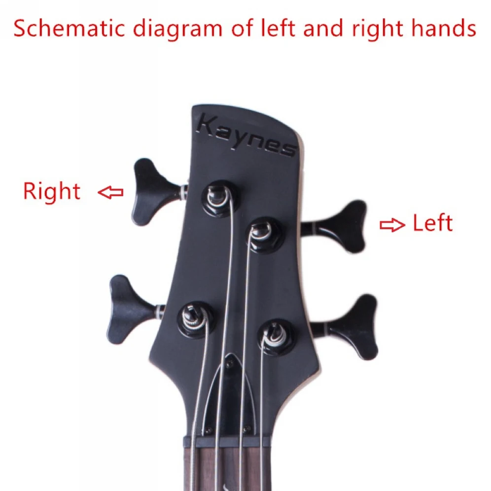 KAYNES Bass Tuners 1:24 Ratio Open Gear Tuning Key Pegs Machine Head Tuners for Electric Jazz Precision Instruments DJ342 Chrome