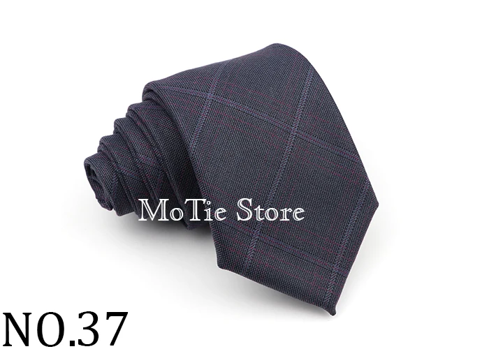 Men's Ties Jacquard Woven Striped Plaid Necktie 7cm Polyester Male Narrow Wedding Tie Skinny Tuxedo Suit Shirt Accessory Gift