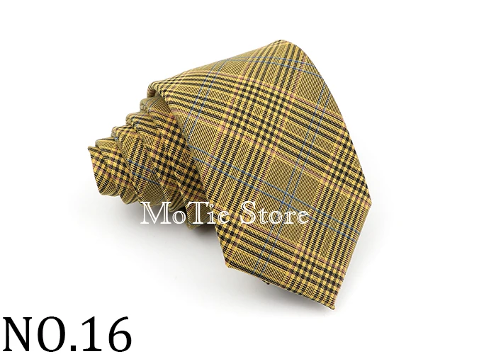 Men's Ties Jacquard Woven Striped Plaid Necktie 7cm Polyester Male Narrow Wedding Tie Skinny Tuxedo Suit Shirt Accessory Gift