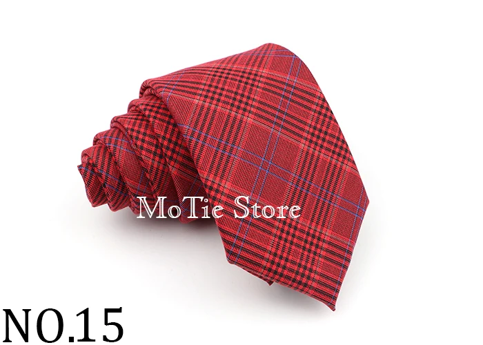 Men's Ties Jacquard Woven Striped Plaid Necktie 7cm Polyester Male Narrow Wedding Tie Skinny Tuxedo Suit Shirt Accessory Gift
