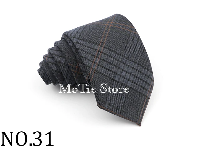 Men's Ties Jacquard Woven Striped Plaid Necktie 7cm Polyester Male Narrow Wedding Tie Skinny Tuxedo Suit Shirt Accessory Gift