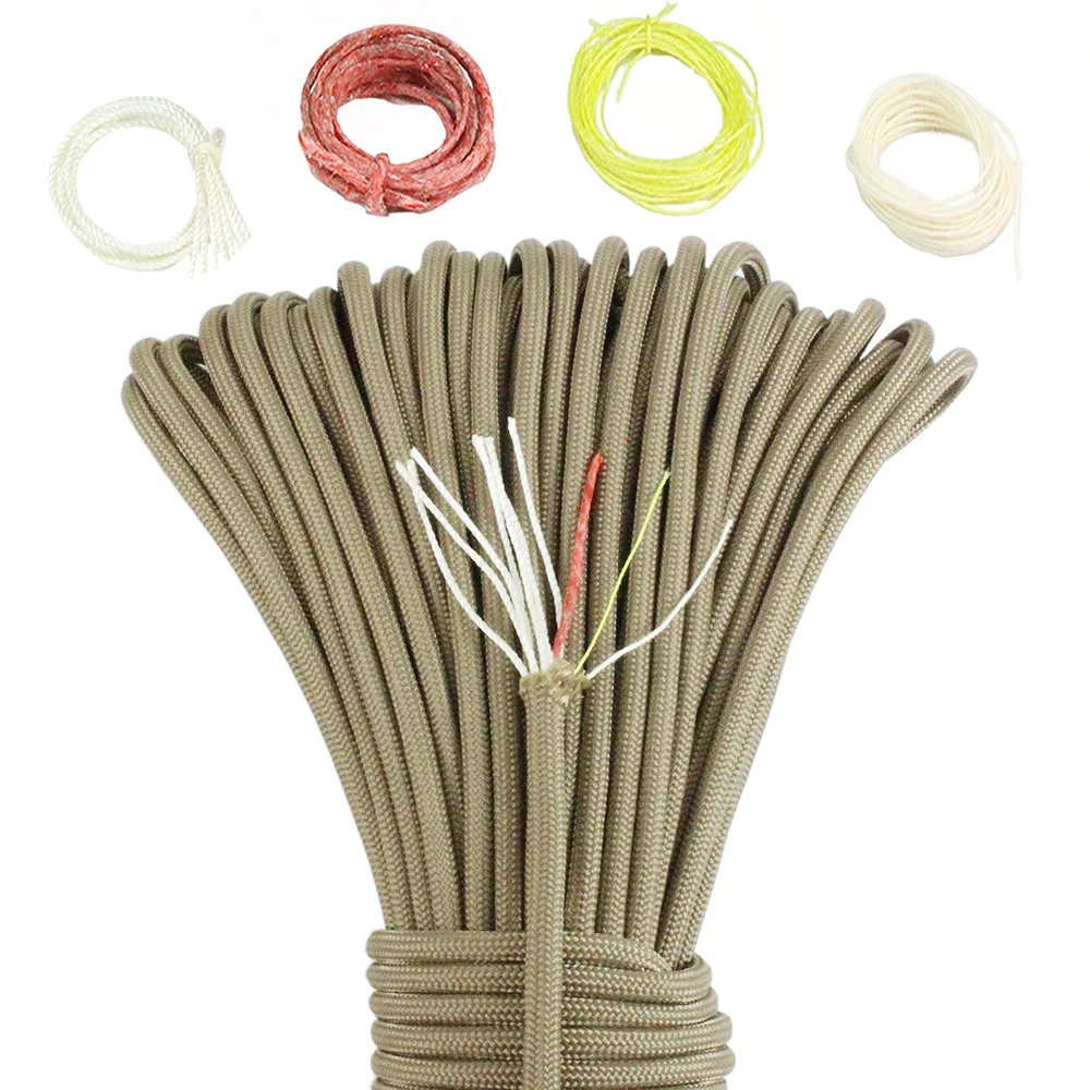 550 10-Core Paracord 4mm Outdoor Camping Survival Tool PE Fire Rope Fishing Cotton Line Parachute Hiking